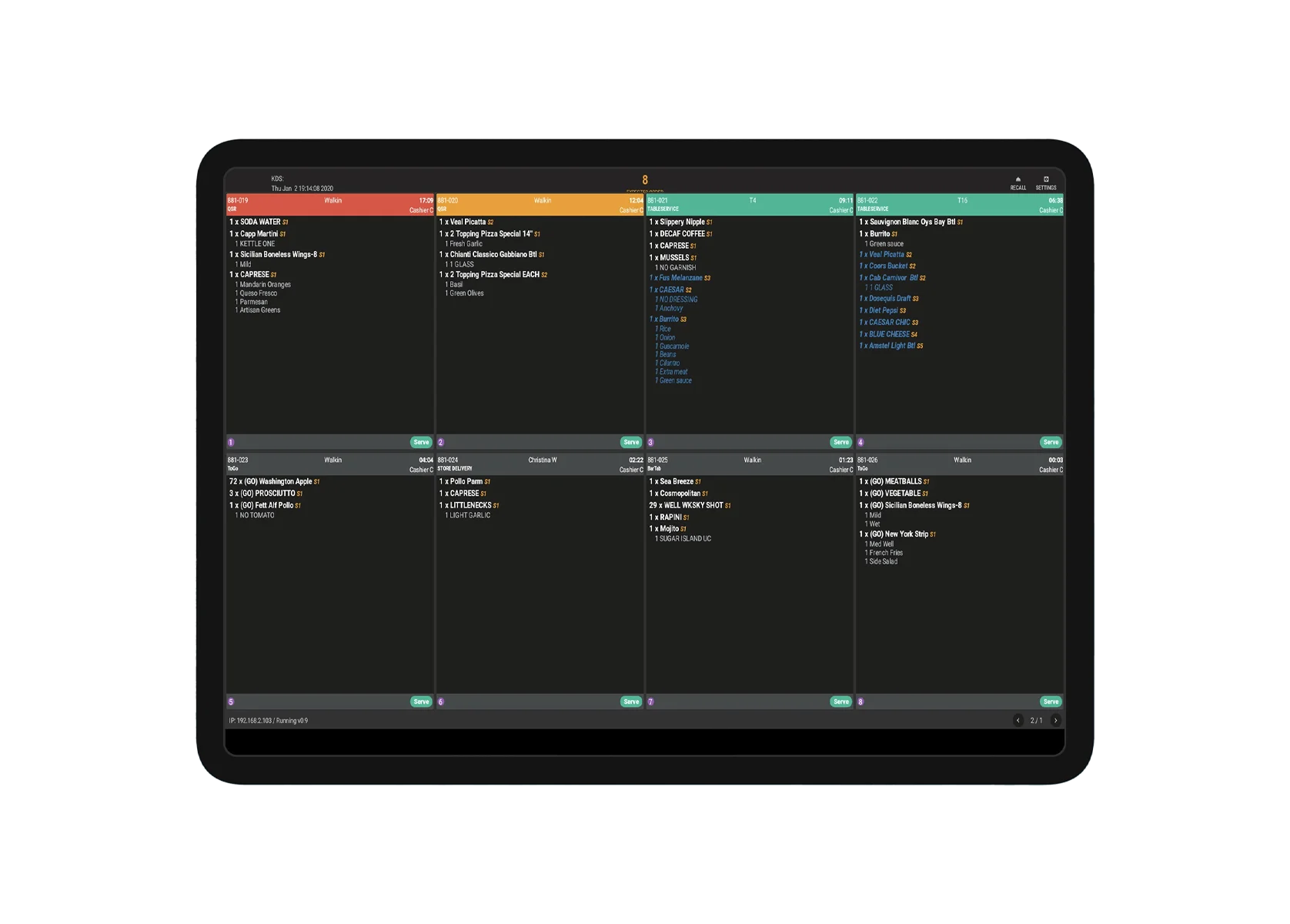 Restaurant menu analysis on a POS report