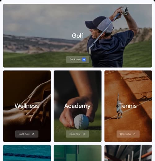 Online bookings module — booking experience for golf clubs