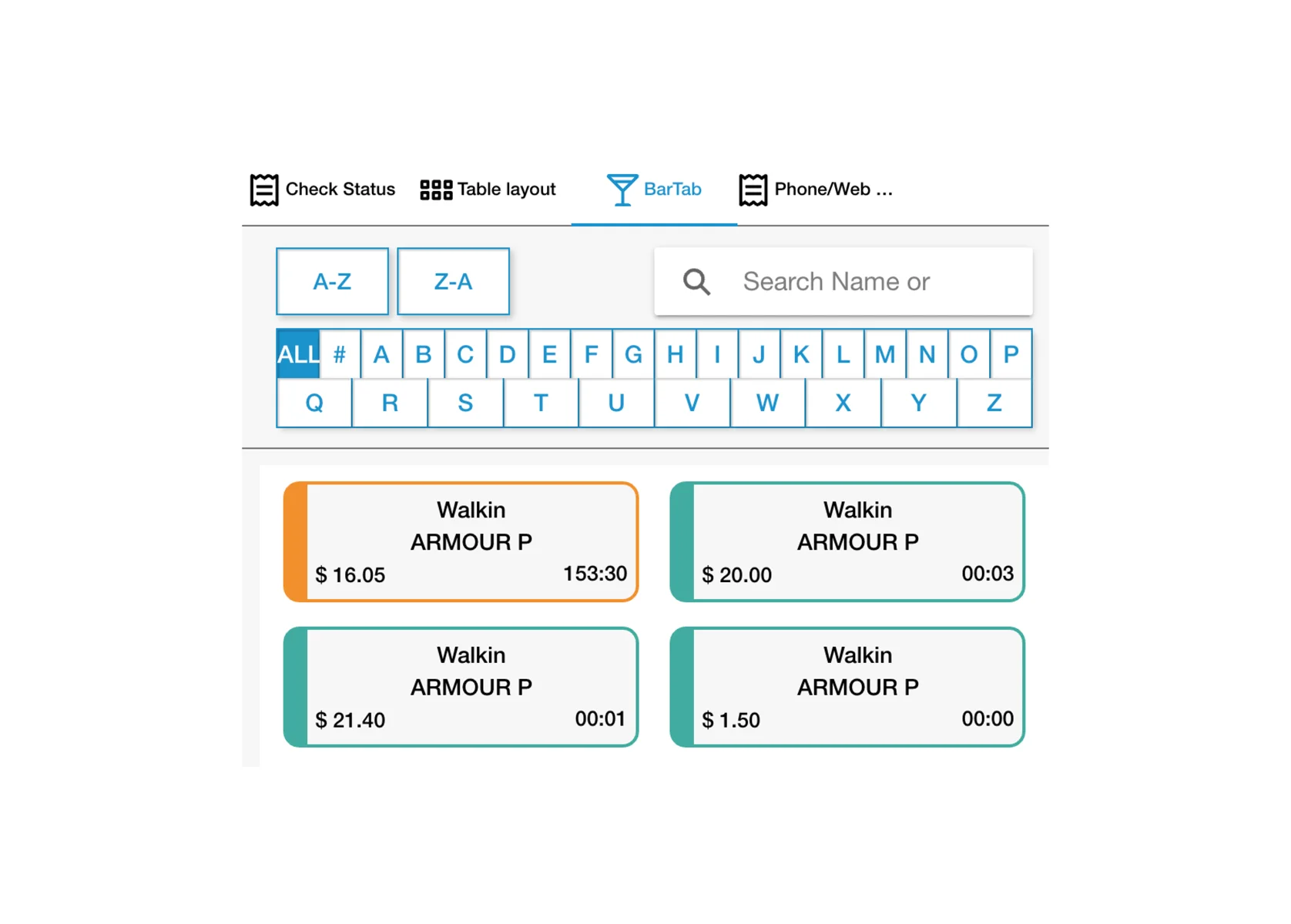 Bar Tabs - Create and manage bar tabs with ease Bar Tabs - Restaurant POS feature for operations and sales