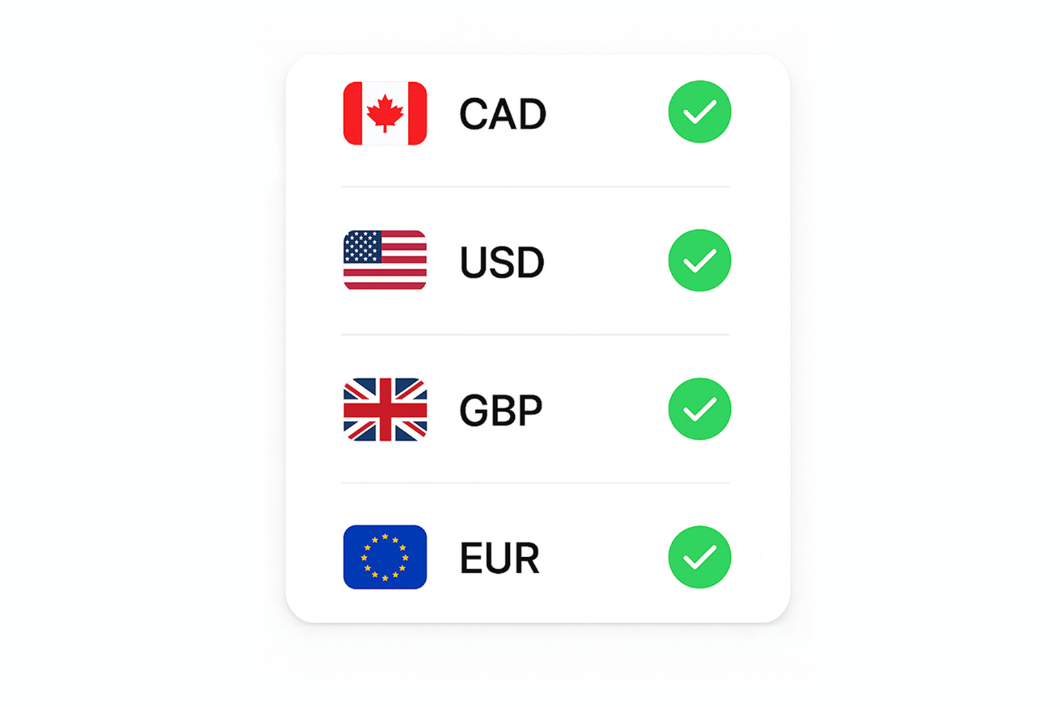 Multiple currency support