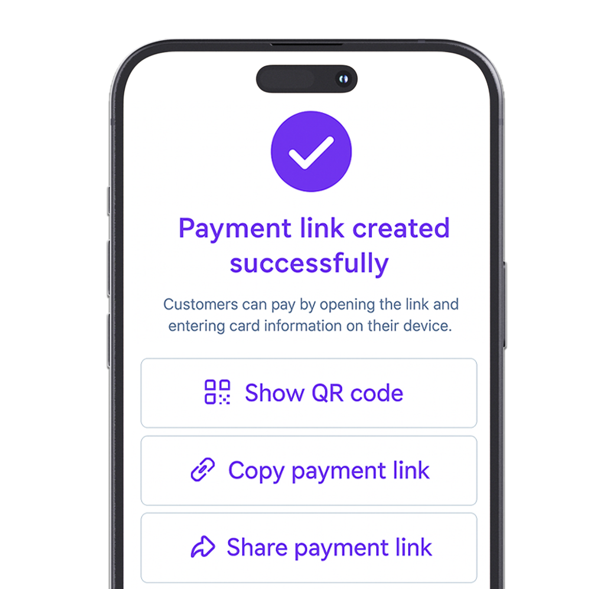 Payment link on phone