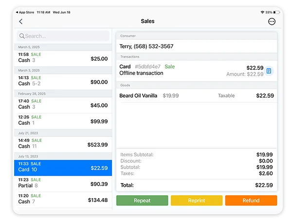 Retail sales reports dashboard