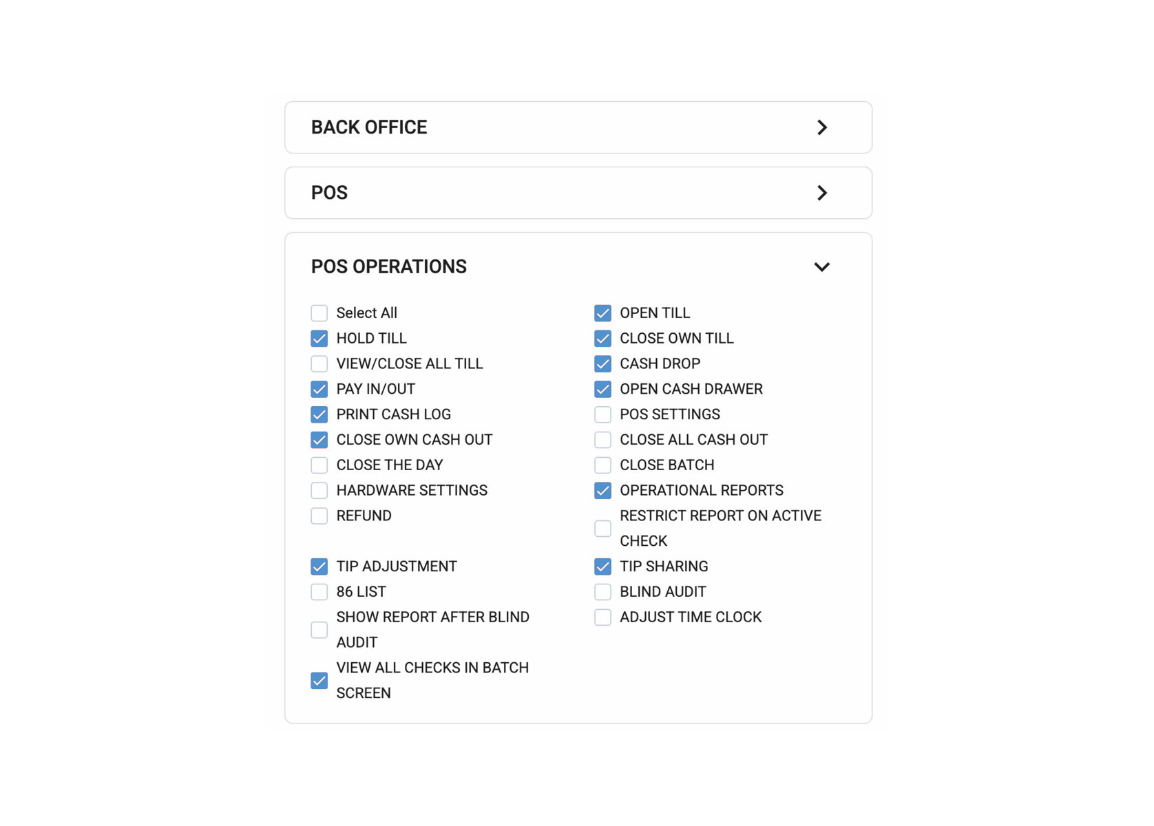 Assign Security Access Levels